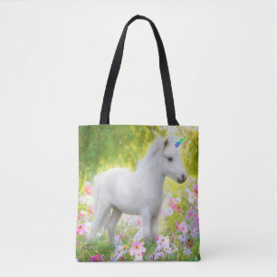 Tote Bag Licorne Poney Blanc