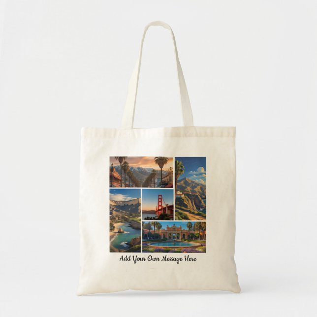 Tote Bag Lieux d'intérêt de la ville personnalisés Collage  (Devant)