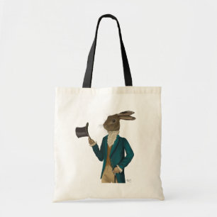 Tote Bag Lièvre en Manteau Turquoise 2