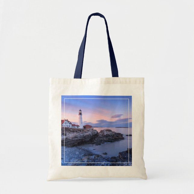 Tote Bag Lighthouses | Cape Elizabeth, Maine (Devant)
