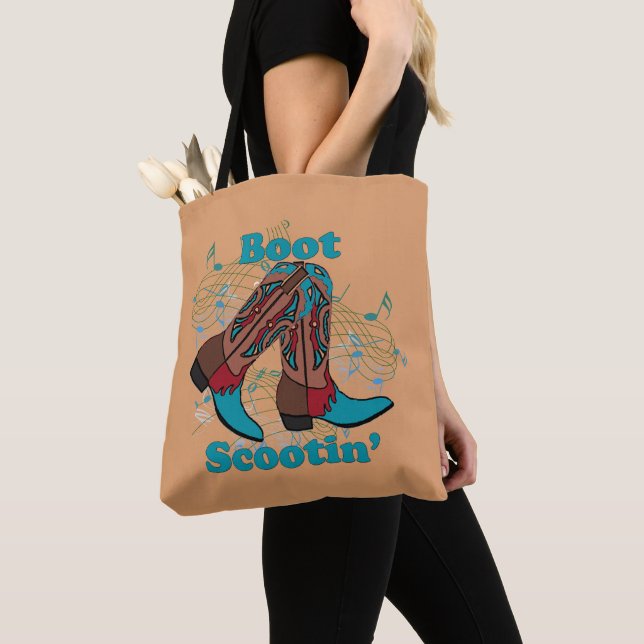 Tote Bag Ligne botte de cowboy de contredanse de danse (De près)