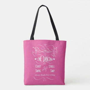 Tote Bag Ligne d'amour Danser Chase Flâne Flèche Flèche Gra