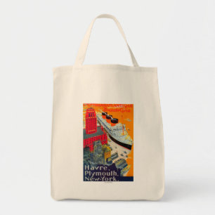 Tote Bag Ligne française affiche de voyage, Le Havre à