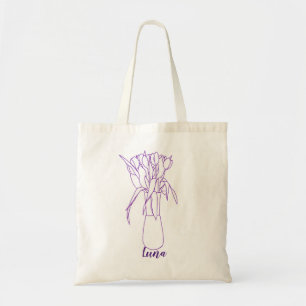 Tote Bag Ligne Tulip Moderne Illustration Originale Pour El