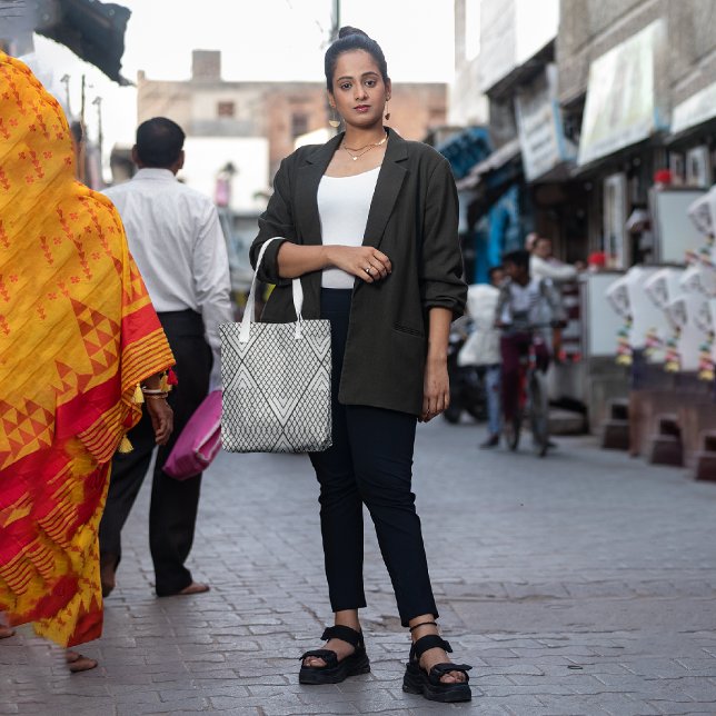 Tote Bag Lignes de répétition Abstraites (Créateur téléchargé)