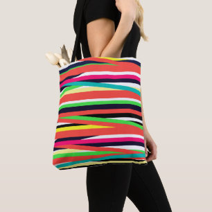 Tote Bag Lignes géométriques colorées Bandes Multi