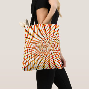 Tote Bag Lignes orange croisées torsadées formant cercle pe