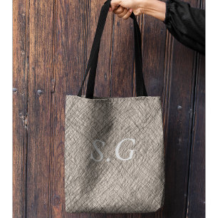 Tote Bag Lignes simples modernes monogrammées