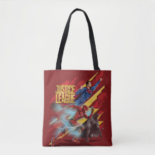 Tote Bag Ligue de Justice   Badge Superman, Flash et Batman