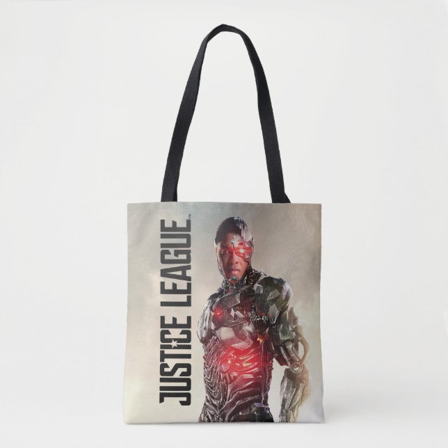 Tote Bag Ligue de Justice | Cyborg Sur Le Champ De Bataille (Devant)