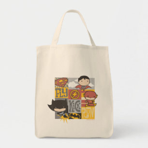 Tote Bag Ligue de justice de Chibi   Voler, Tirer, Exécuter