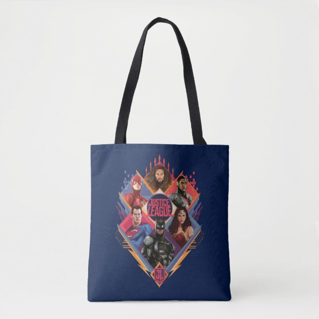 Tote Bag Ligue de Justice | Insigne du groupe de hachures d (Devant)