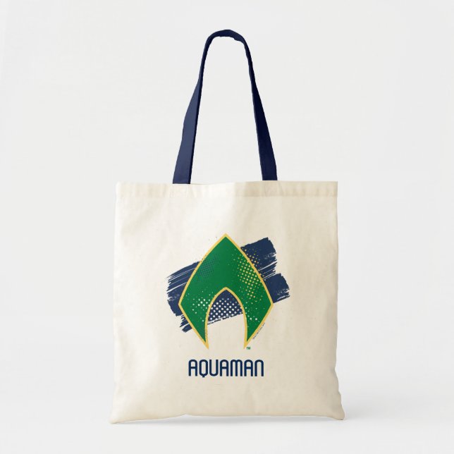 Tote Bag Ligue de Justice | Symbole Aquaman à demi-teintes  (Devant)