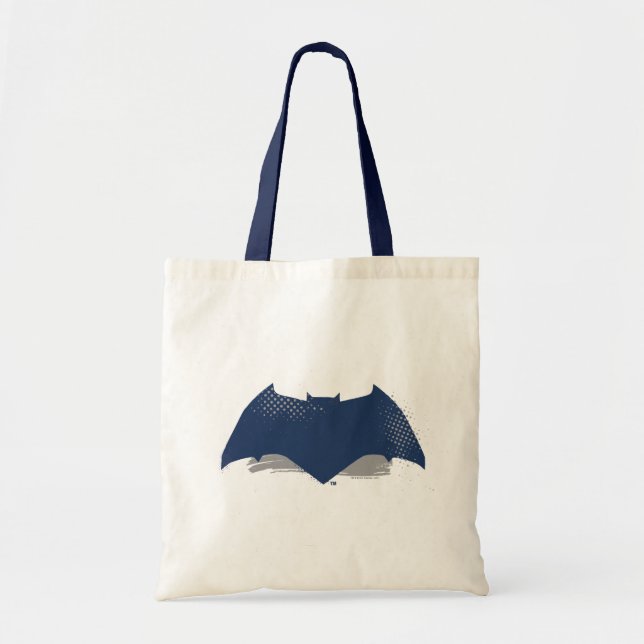Tote Bag Ligue de Justice | Symbole Batman de brosse et dem (Devant)
