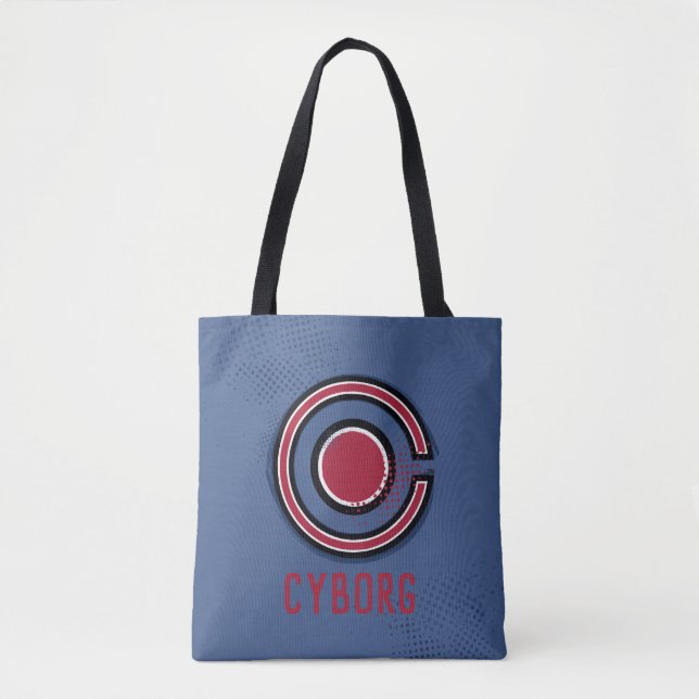 Tote Bag Ligue de Justice | Symbole de cyborg brosse et dem (Devant)