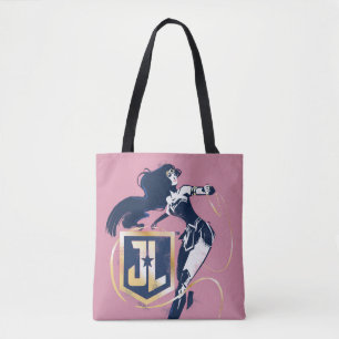 Tote Bag Ligue de Justice   Wonder Woman & JL Icon Pop Art