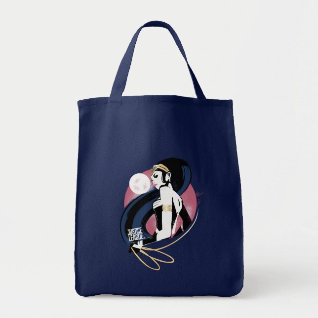 Tote Bag Ligue de Justice | Wonder Woman Profil Pop Art (Devant)
