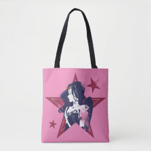 Tote Bag Ligue de Justice Wonder Woman & Stars Pop Art