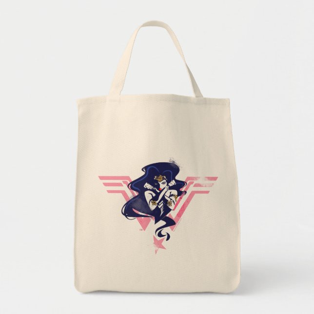 Tote Bag Ligue de Justice | Wonder Woman & Symbol Pop Art (Devant)