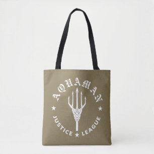 Tote Bag Ligue de la justice Emblème de trident rétro Aqua