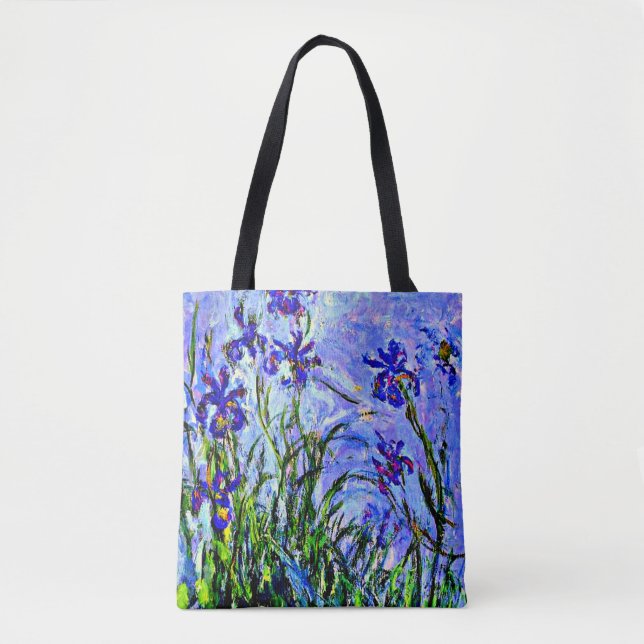 Tote Bag Lilac Irises par Claude Monet, (Devant)