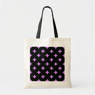 Tote Bag Lilac polka croise sur noir