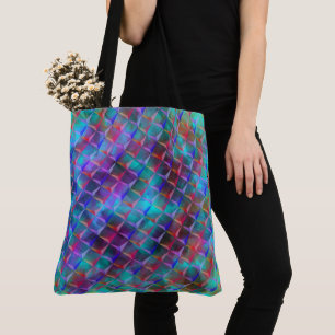Tote Bag lilas et triangles 3D ou roses