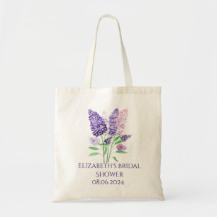 Tote Bag Lilas fleurs violettes aquarelle nature mariage