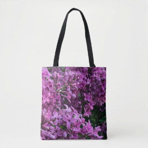 Tote Bag lilas rose violet photo florale rose romantique