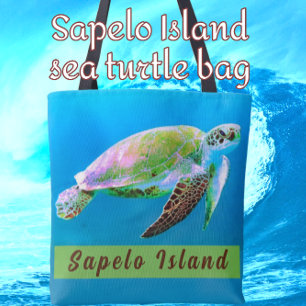 Tote Bag L'île de Sapelo Géorgie Majestic Tortue de mer