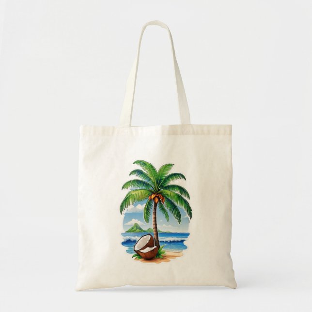 Tote Bag L'île tropicale des Cocotiers (Devant)