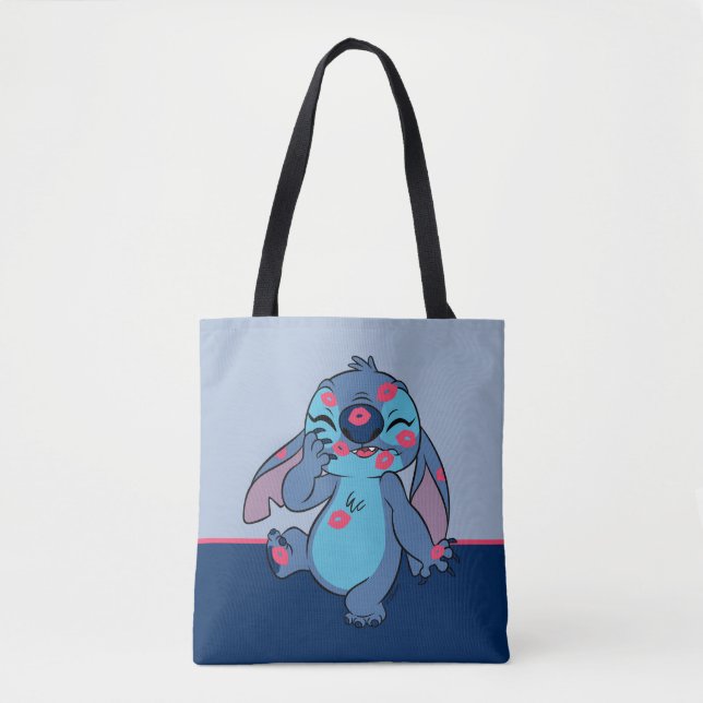 Tote Bag Lilo & Stitch | Stitch Couvert dans les baisers (Devant)