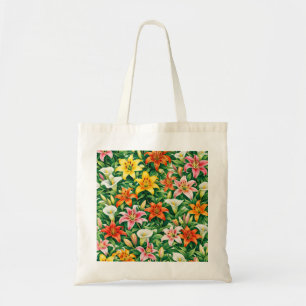 Tote Bag Lily colorée et calla lily florale tropicale