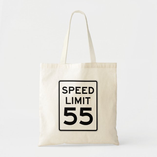Tote Bag Limitation de vitesse signe de 55 M/H (Devant)