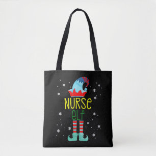 Tote Bag L'infirmière Elf drôle Joyeux Noël Famille Matchin