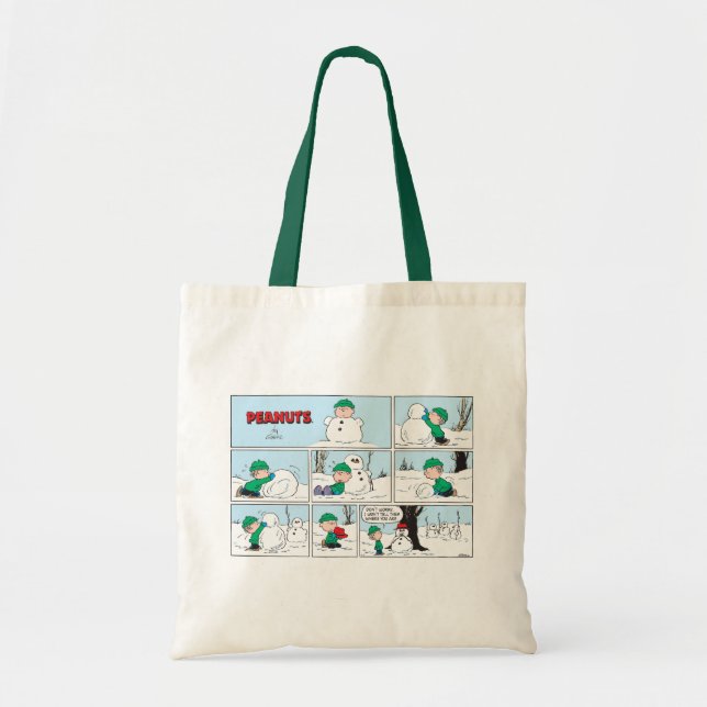 Tote Bag Linus Construit Un Snowman (Devant)