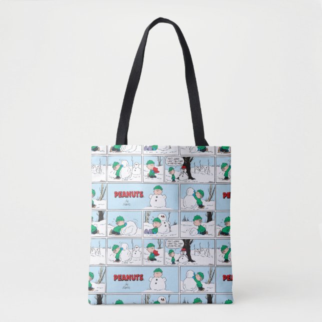 Tote Bag Linus Construit Un Snowman (Devant)