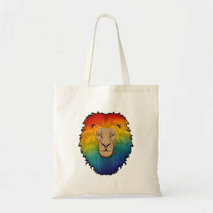 Tote Bag Lion aux couleurs arc-en-ciel