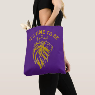 Tote Bag Lion Avec Couronne - Style Or 2