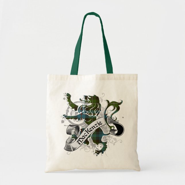 Tote Bag Lion de MacKenzie Tartan (Devant)