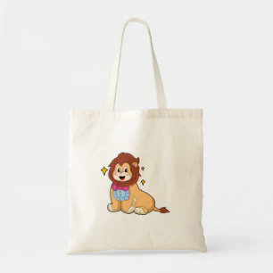 Tote Bag Lion en Gentleman avec Cravate.PNG