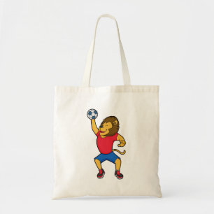 Tote Bag Lion Handball player Handball