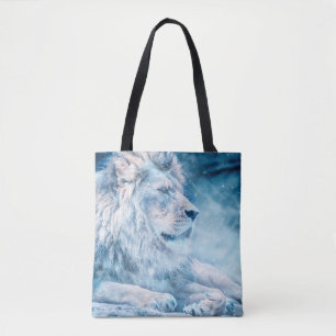 Tote Bag Lion neige couché animal d'art