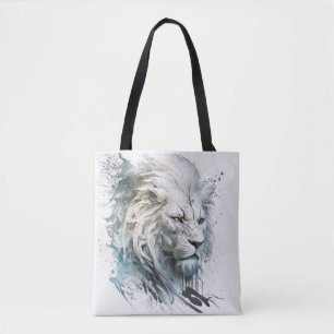 Tote Bag Lion Portrait Animal Peinture Faune À L'Extérieur