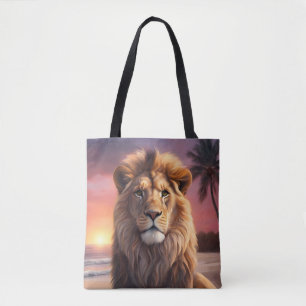 Tote Bag Lion sur la plage