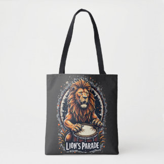 Tote Bag Lion's Drum Parade drôle d'art : Majestic Lion Imp