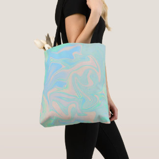 Tote Bag Liquid faux holographic iridescent texture