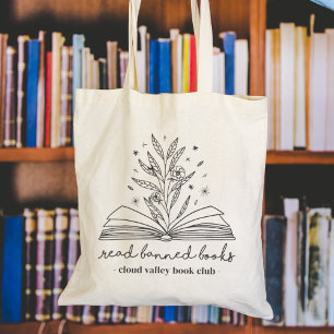 Tote Bag Lire Livres Interdits Floraison Personnalisé