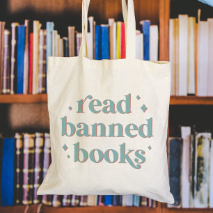 Tote Bag Lire Livres interdits Lettres rétro