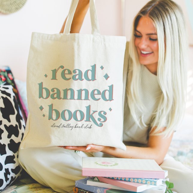 Tote Bag Lire Livres Interdits Lettres Rétro Personnalisées (Créateur téléchargé)